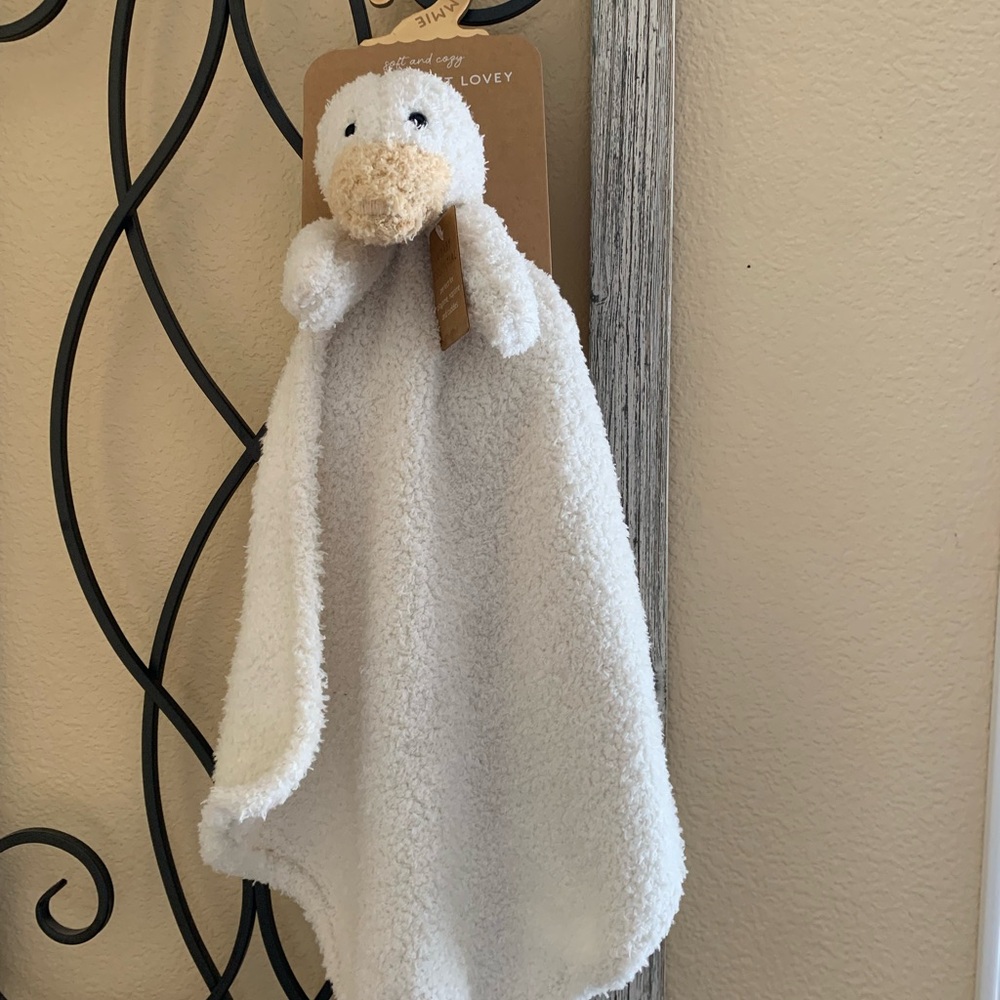 White and Tan Plush Duck Lovey